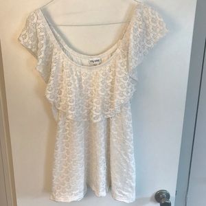 City Chic White Eyelet Lace Blouse